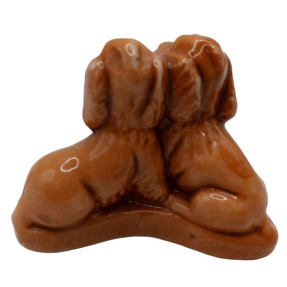 Wade England Dog Figurine Red Rose Tea Promo Vintage Dogs Brown Collectible - Picture 2 of 6